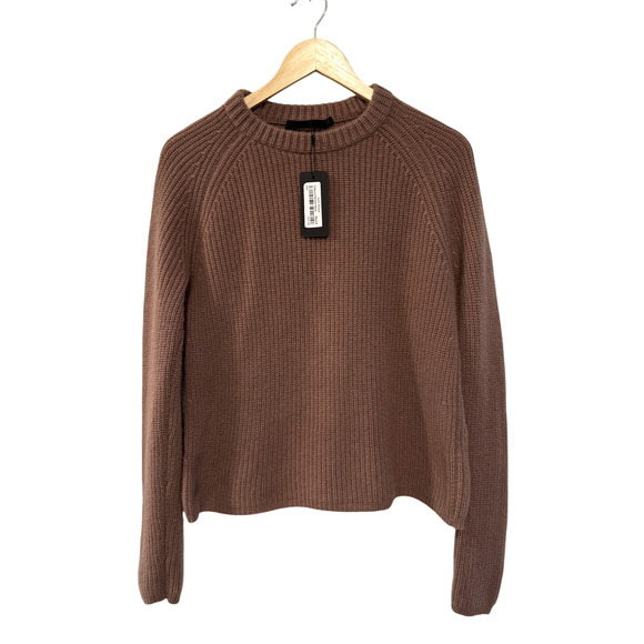 Jenni Kayne M Iconic 100% CASHMERE Fisherman Sweater $425 Crewneck Mauve - Picture 2 of 9